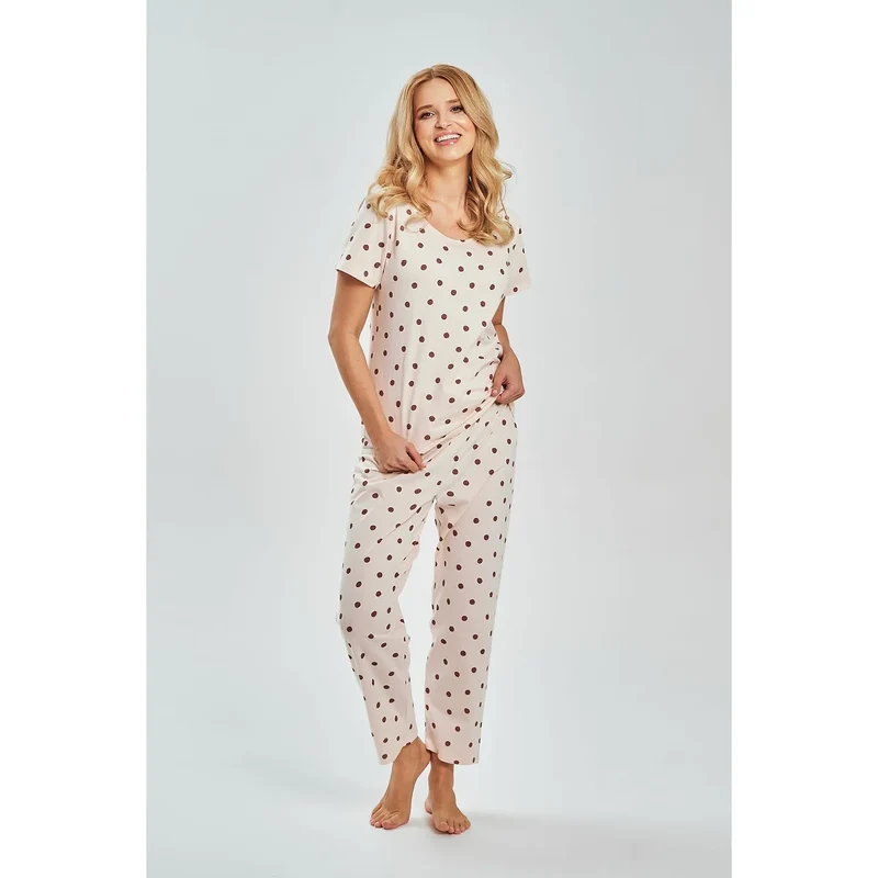 Pyjama femme coton manches courtes confortable respirant style décontracté élégant