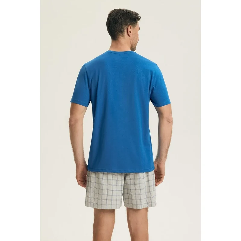 Pyjama homme confortable élégant coton t-shirt manches courtes short bande élastique