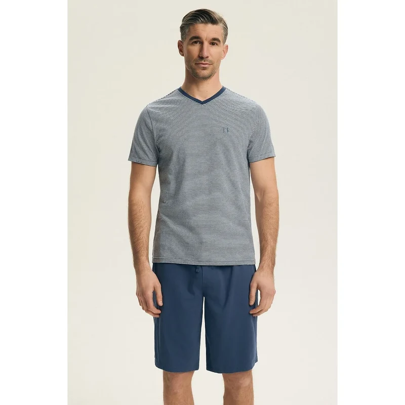 Pyjama homme élégant confortable coton respirant manches courtes short long Henderson 226604