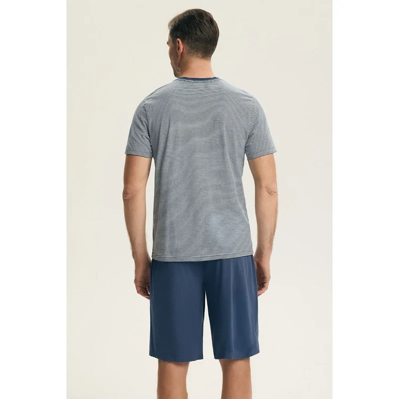 Pyjama homme élégant confortable coton respirant manches courtes short long Henderson 226604