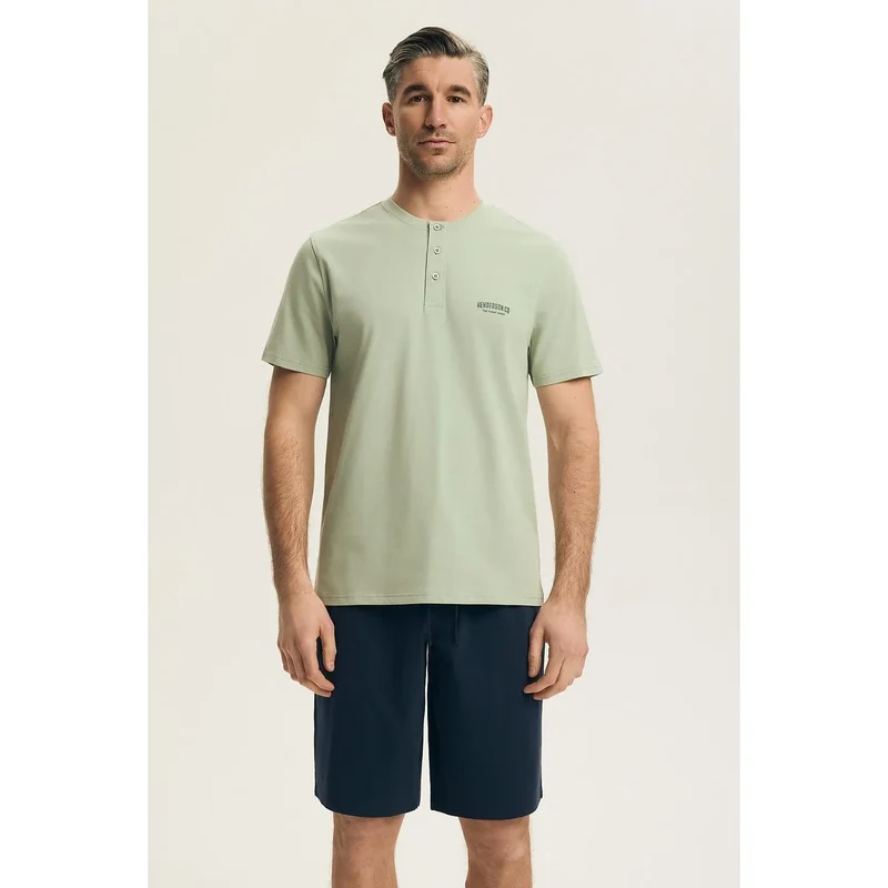 Pyjama homme coton confortable manches courtes short été Henderson 226603