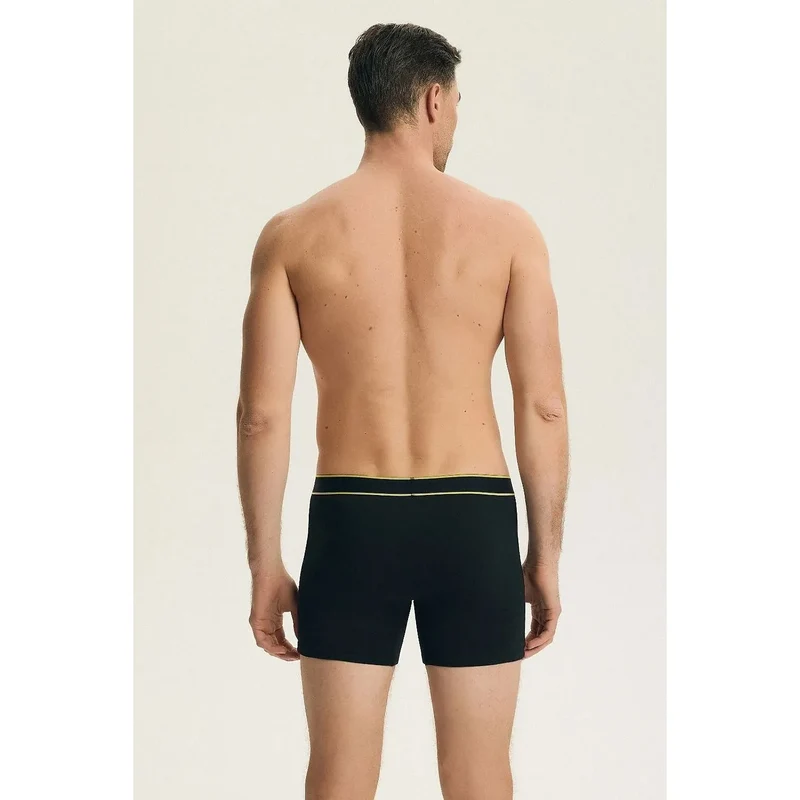 Boxers homme coton noir confort longue jambe pack 2 cadeau Henderson