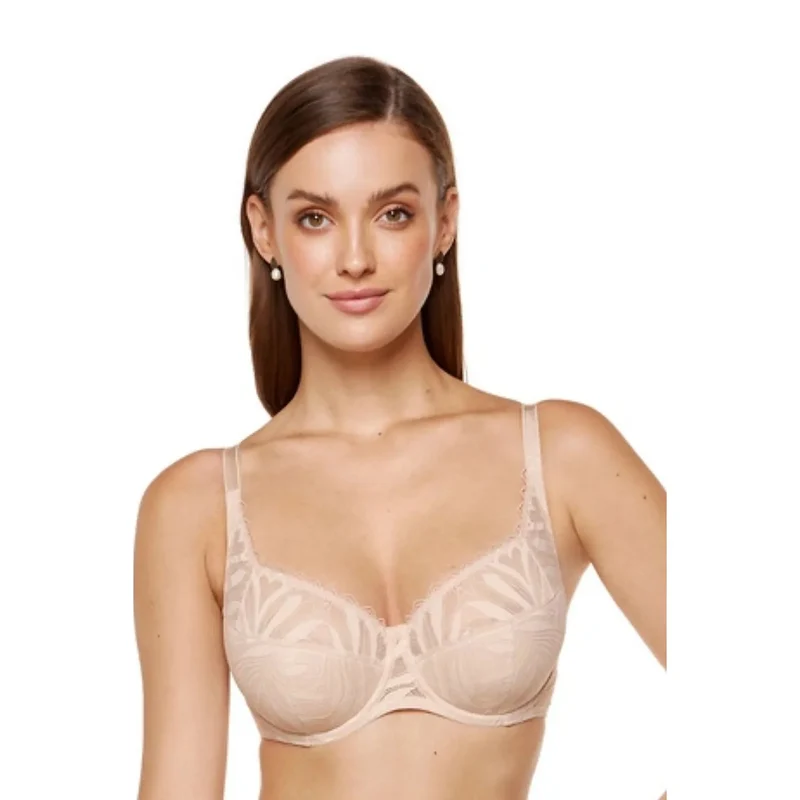 Soutien-gorge armatures dentelle tulle grande taille asymétrie confortable Eclipse