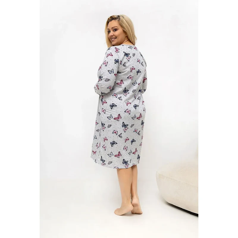 Chemise nuit grande taille coton rose Forever Pink model 226135