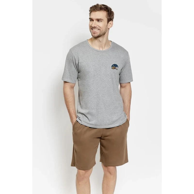 Pyjama homme été t-shirt manches courtes short poches coton confortable