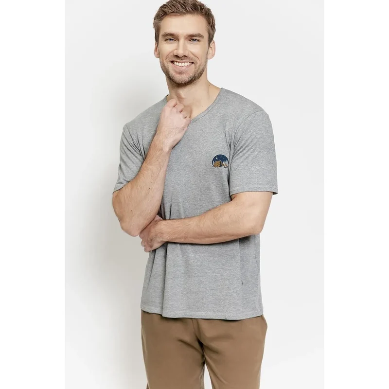 Pyjama homme été t-shirt manches courtes short poches coton confortable