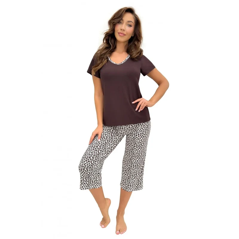 Pyjama élégant femme matériaux naturels confort léger coupe ample modèle 225019 Donna