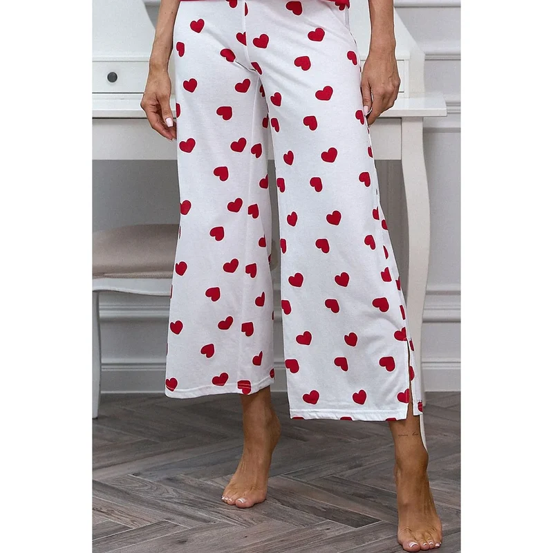 Pyjama coton femme confort romantique rouge blanc Pure Sin 224229