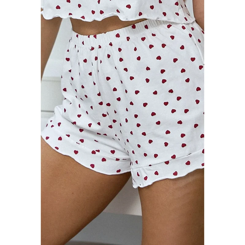 Pyjama coton féminin motif cœurs rouges confort été Pure Sin