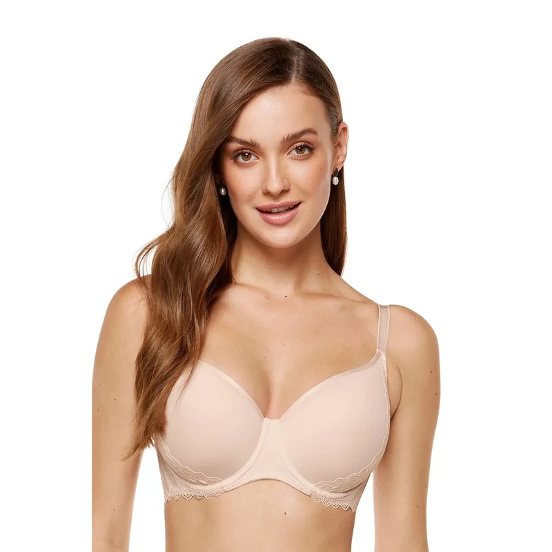 Soutien-gorge classique moulé dentelle respirant spacer Gorteks Pologne