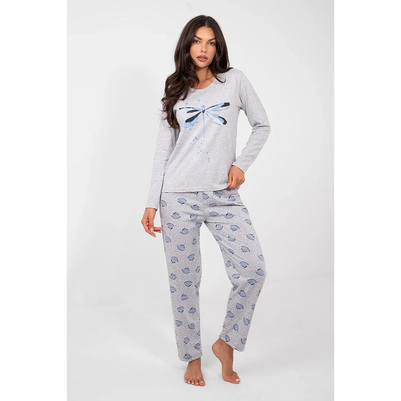 Pyjama femme coton doux respirant imprimé manches longues Forever Pink
