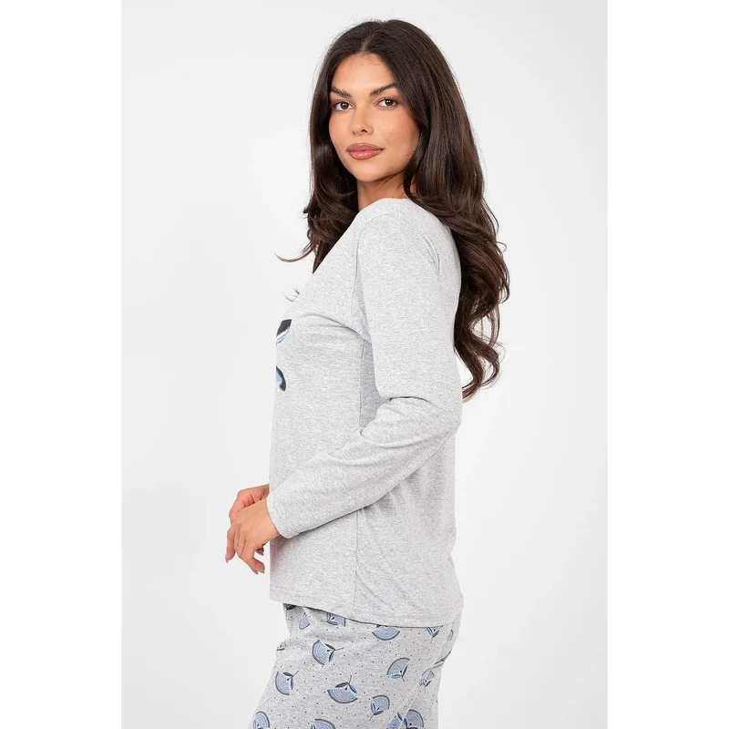 Pyjama femme coton doux respirant imprimé manches longues Forever Pink
