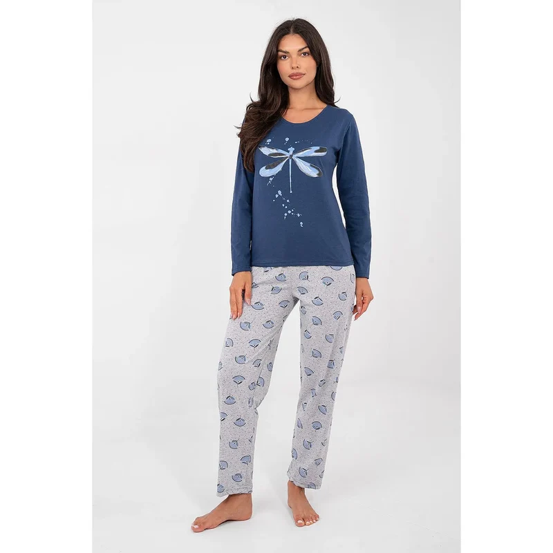 Pyjama femme coton confortable manches longues taille haute Forever Pink