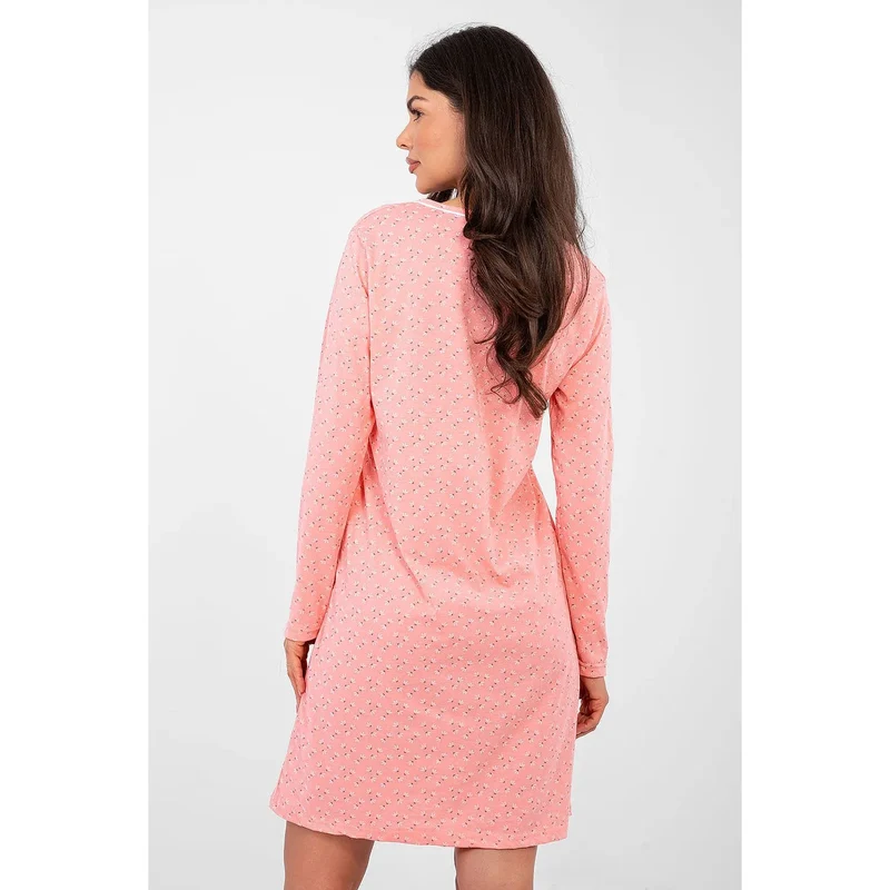 Chemise de nuit coton haute qualité manches longues imprimée 223878 Forever Pink