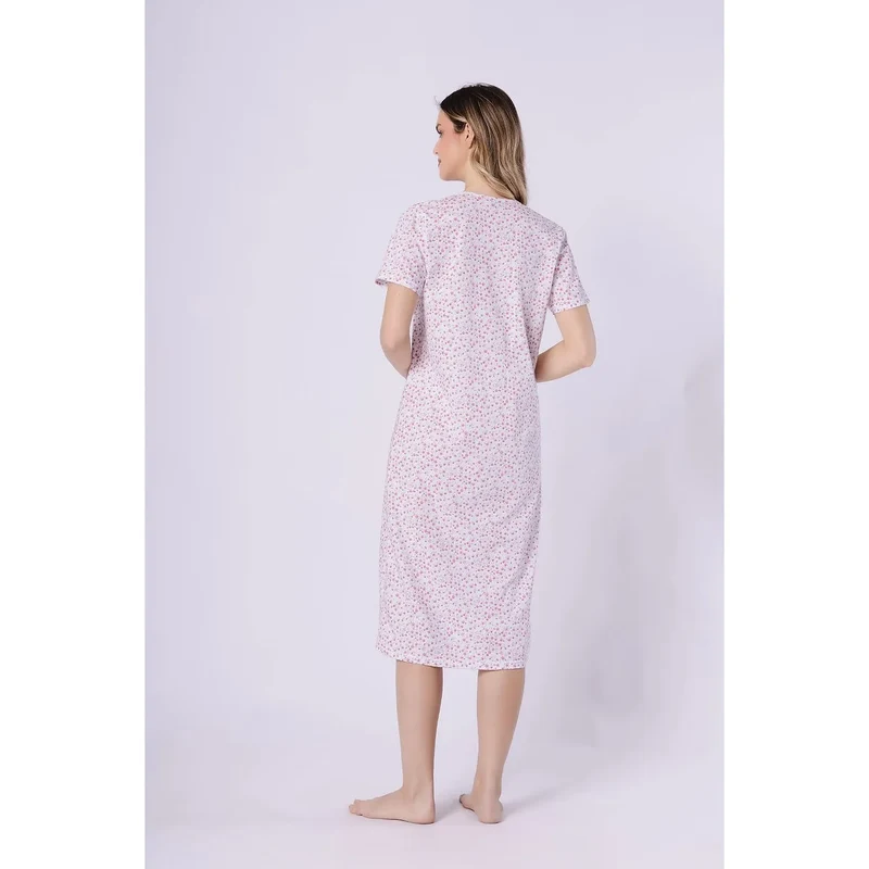 Chemise nuit coton imprimé col rond manches courtes M-Max