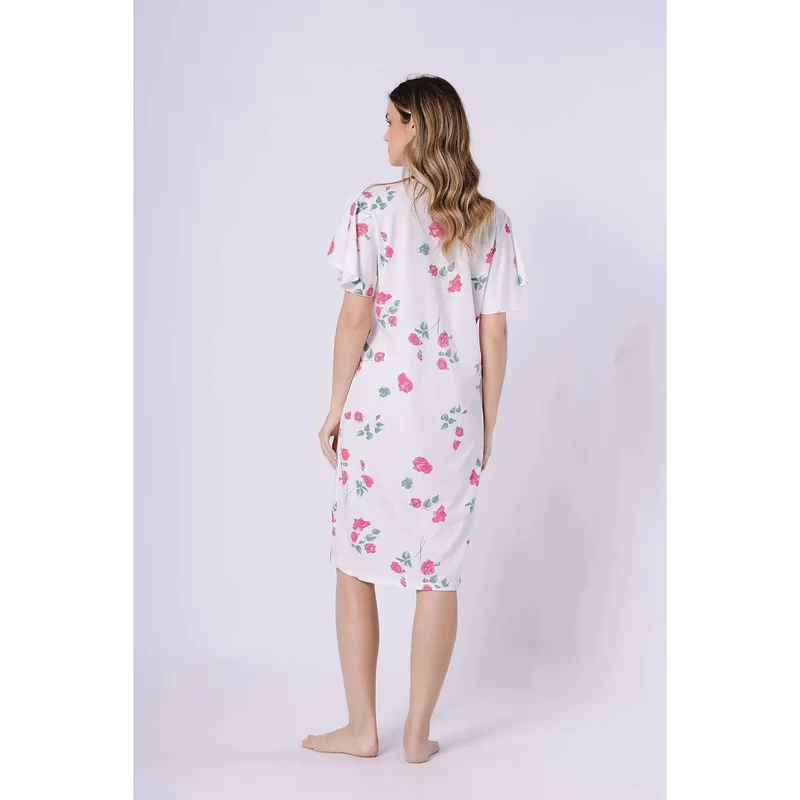 Chemise de nuit coton confortable à manches courtes et imprimé décontracté M-Max
