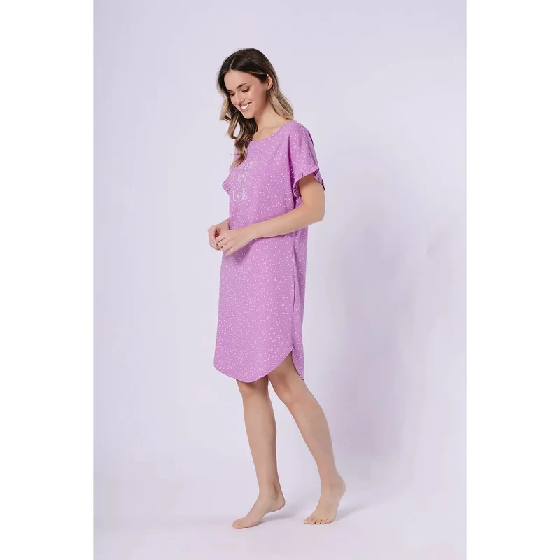 Chemise de nuit coton confortable volants imprimé cadeau femme M-Max