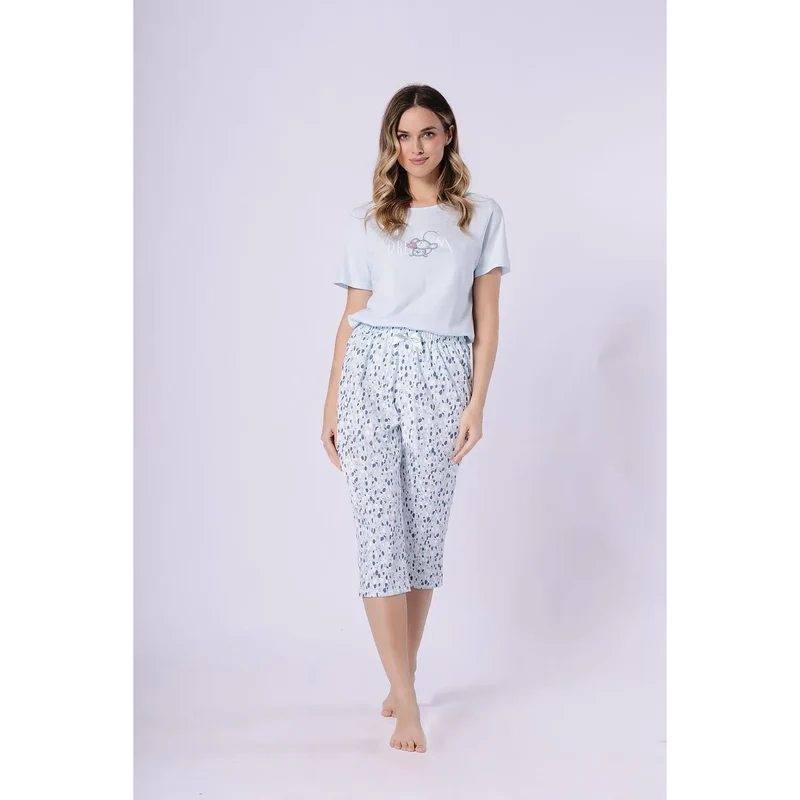 Pyjama femme coton manches courtes imprimé mode confort cadeau M-Max