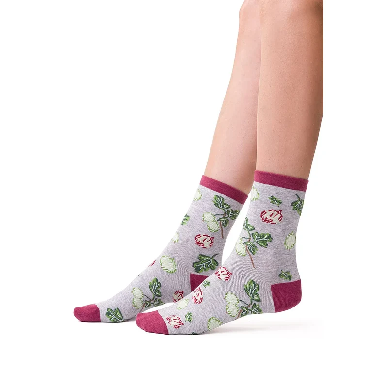 Socquettes coton motifs fruits légumes confort femmes taille 35 40