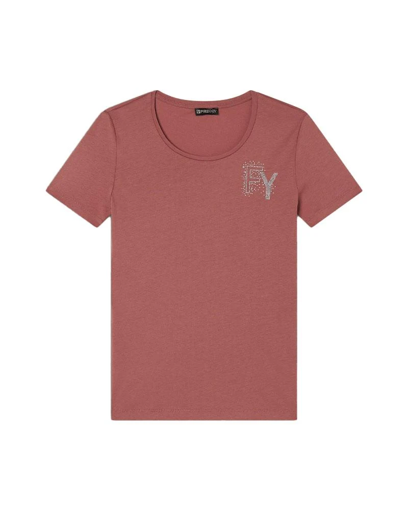 T-shirt Donna Jersey modal Dettagli Strass