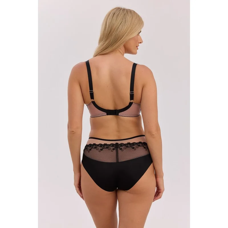 Soutien-gorge semi-coqué Fatma moka noir confort ajustement dentelle élégance maintien