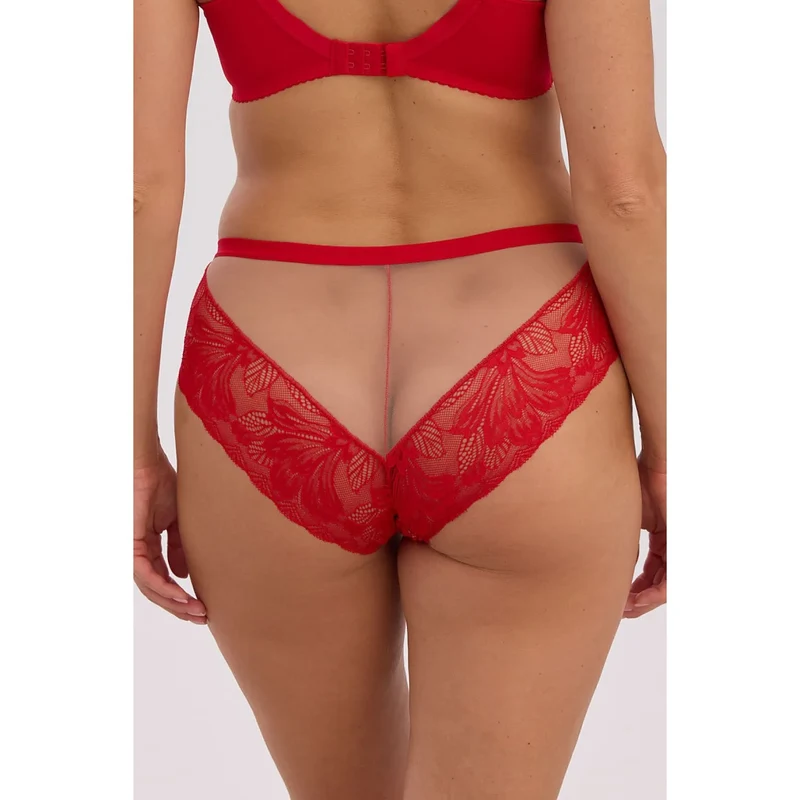 Culottes élégantes tulle dentelle rouge grande taille Gaia