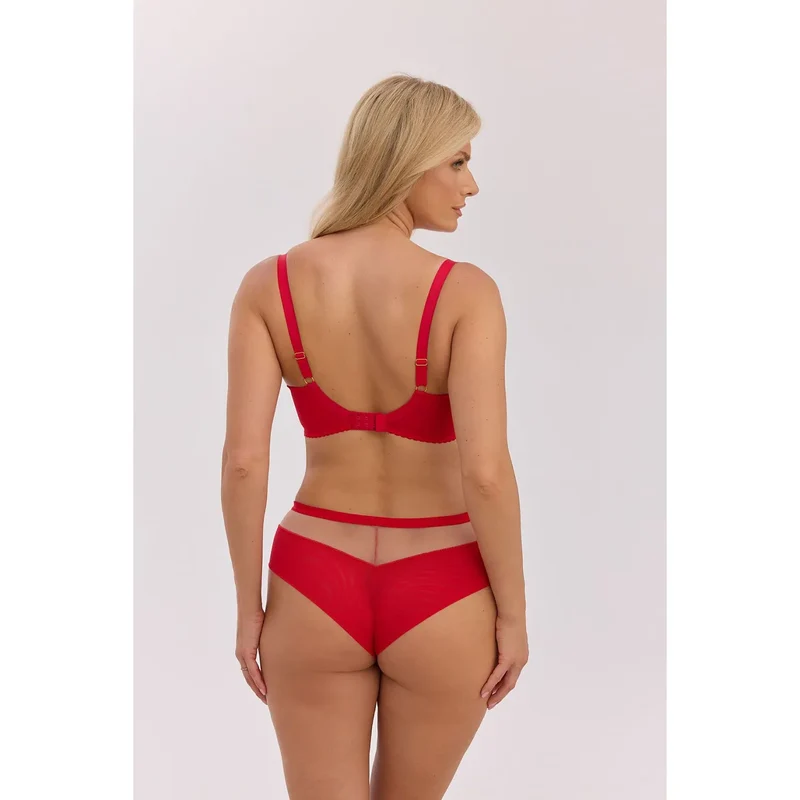 Soutien-gorge dentelle rouge moderne avec maintien excellent modèle Carson