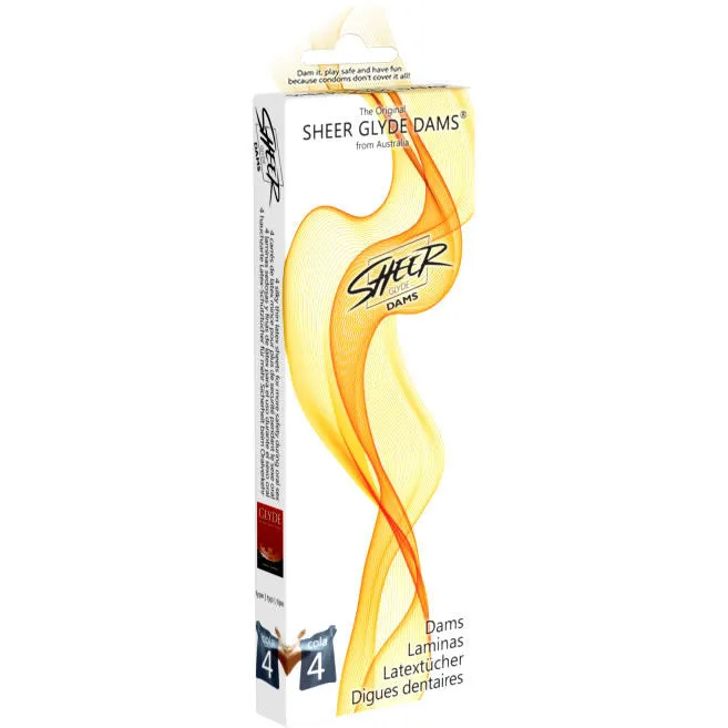 barrage dentaire latex fin soyeux protection orale hygiène sexuelle prévention infections discret élégant australien paquet quatre unités dimensions compactes confortable