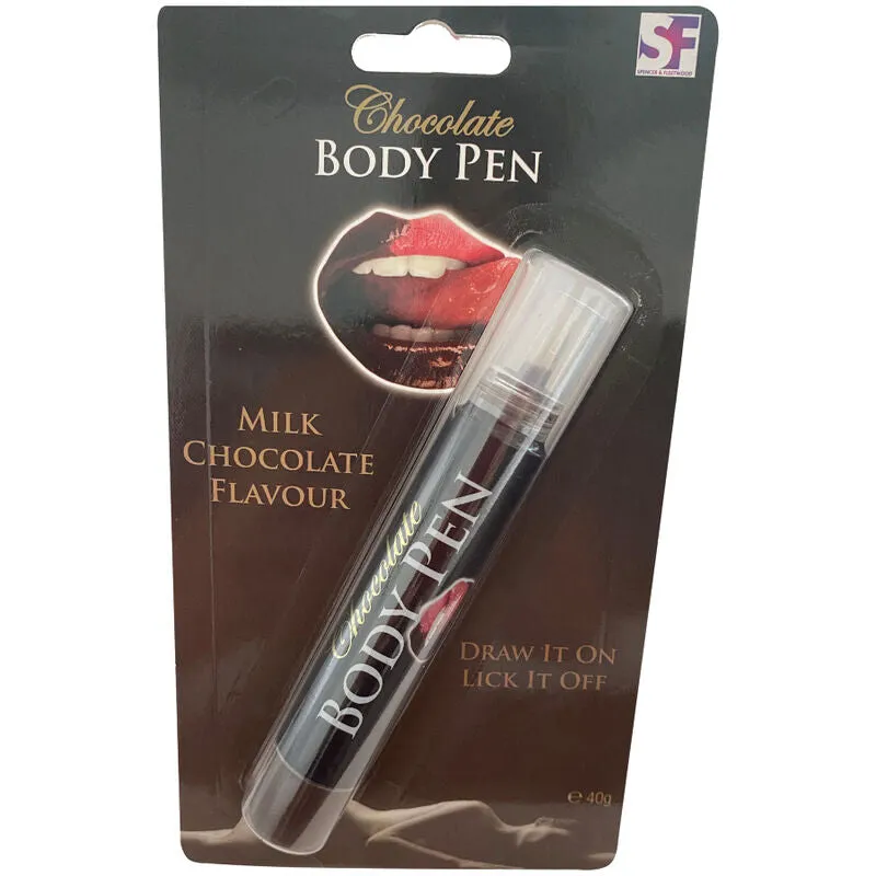 stylo corps chocolat comestible écriture dessins sensuel gourmand aphrodisiaque ergonomique compact hygiénique cadeau romantique intime saveur lait tube pratique