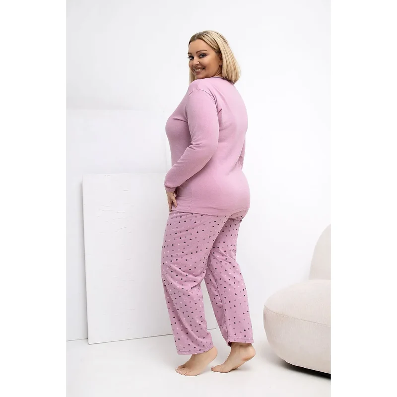 Pyjama Femme Grande Taille Coton Confortable Style Papillon Pois 2XL 3XL 4XL