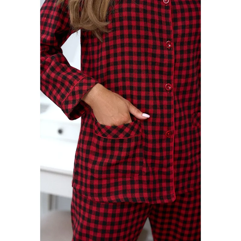 Pyjama coton femme carreaux rouge noir X-MAS Pure Sin confort hivernal