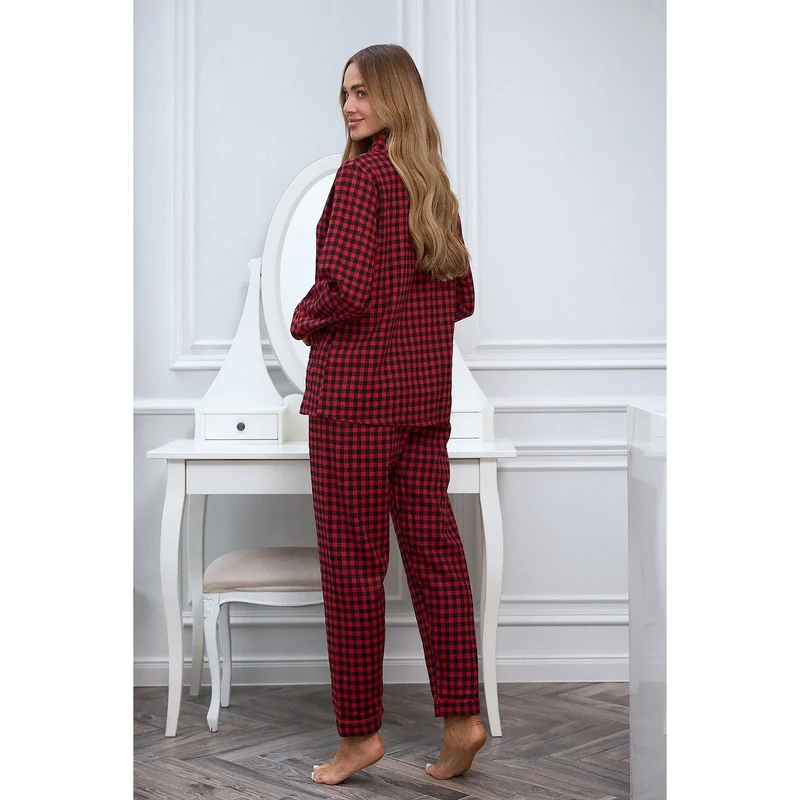 Pyjama coton femme carreaux rouge noir X-MAS Pure Sin confort hivernal