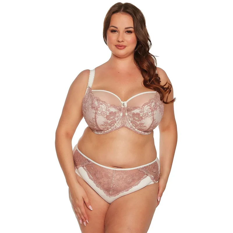 Soutien-gorge grande taille Ranita MAXI dentelle rose avec armature et baleines