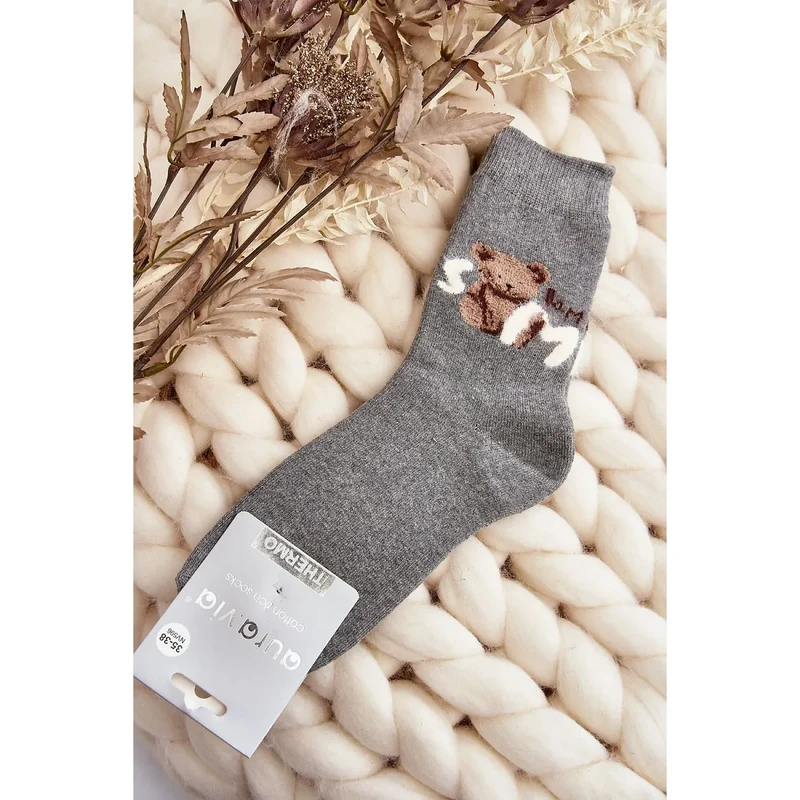 Chaussettes chaudes ourson femmes coton ajustées journées froides