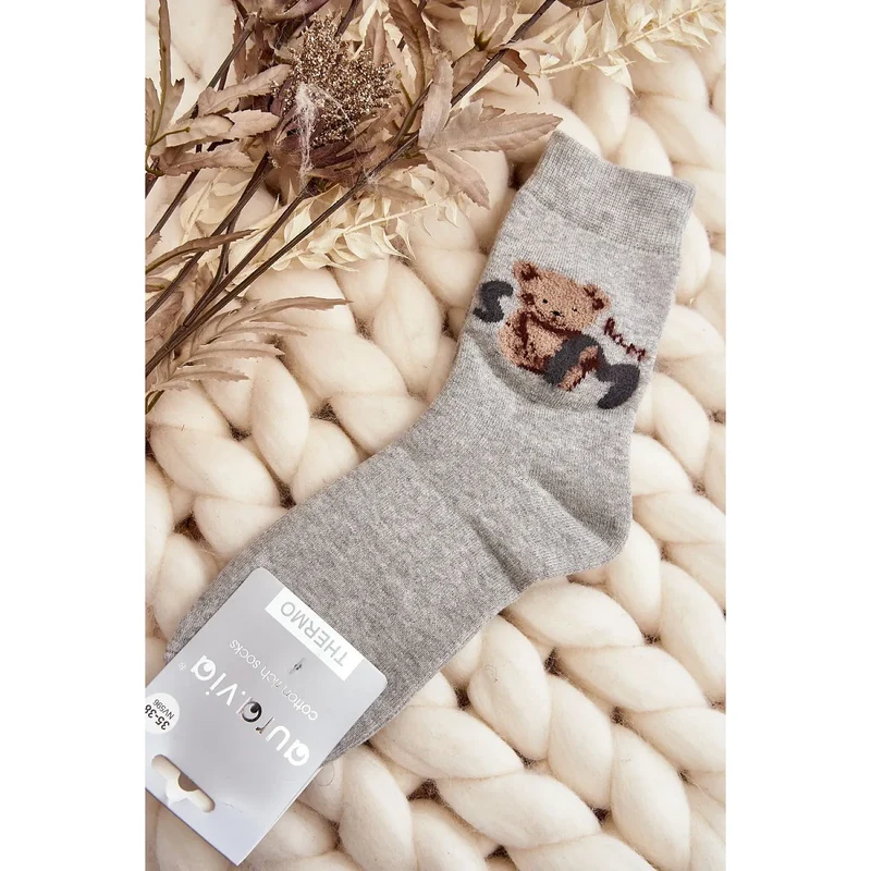 Chaussettes chaudes femmes ourson coton ajustées journées froides 191176
