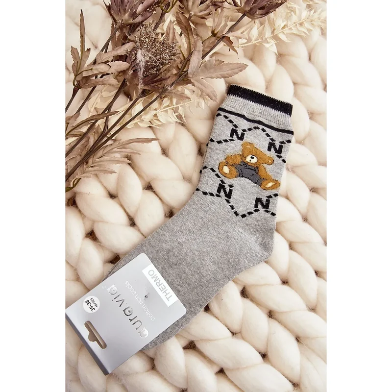 Chaussettes chaudes femmes ourson coton ajustées journées froides model 191174