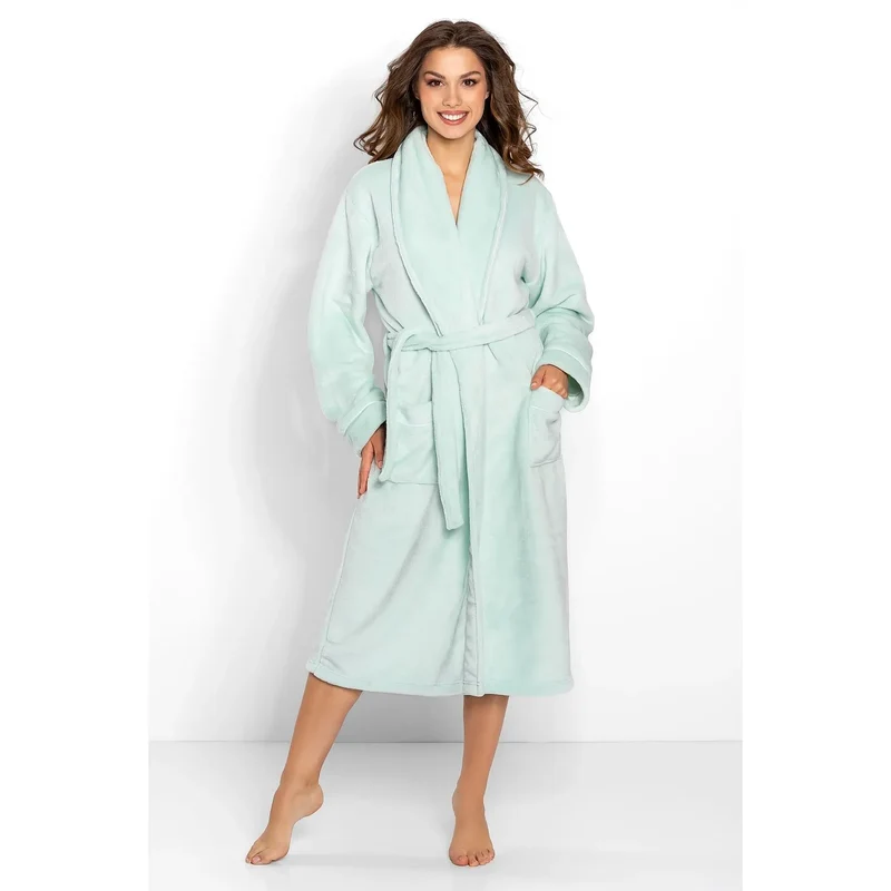 Peignoir doux haute qualité manches longues poches cadeau Momenti Per Me