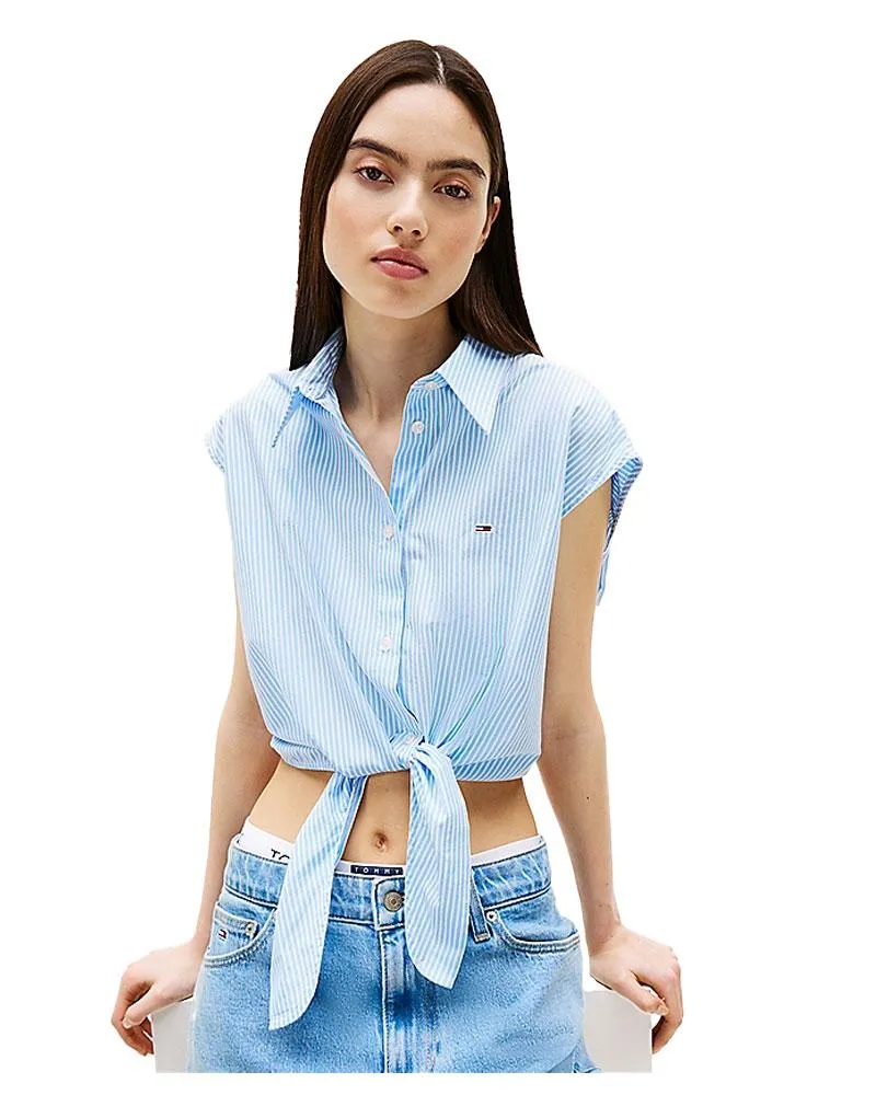 Camicia crop donna in popeline