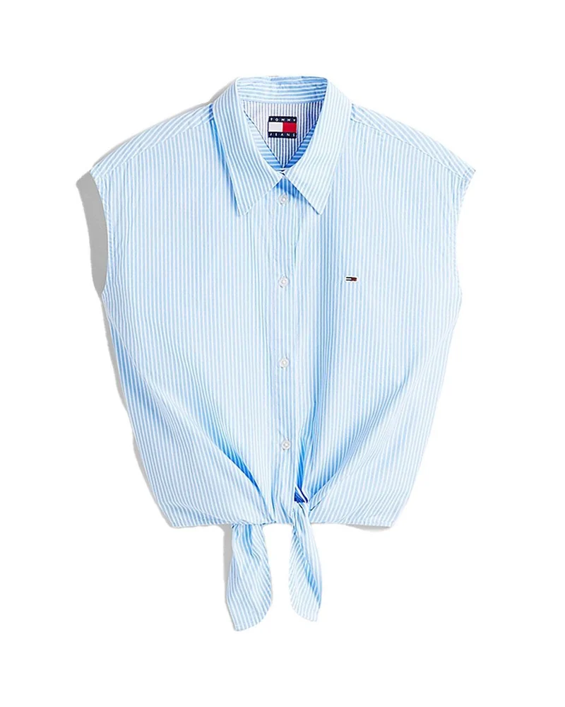 Camicia crop donna in popeline
