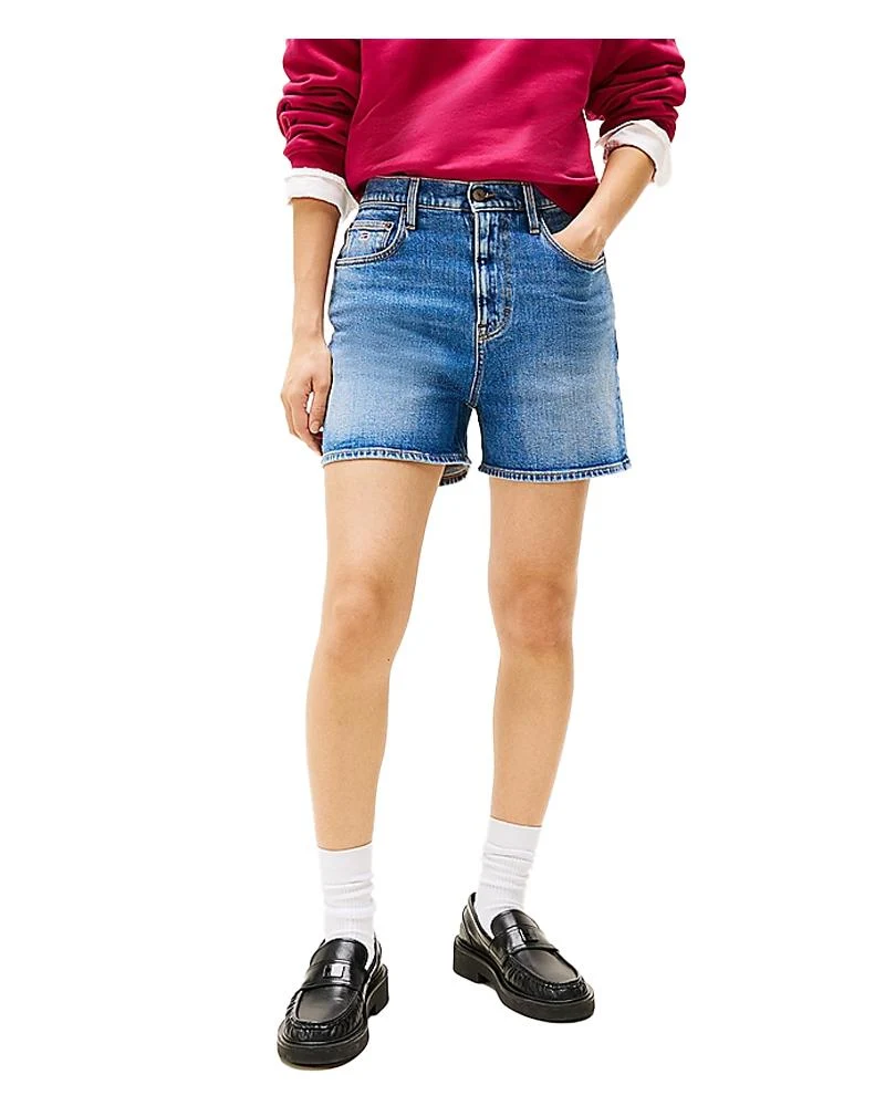 Shorts Donna Mom Regular Fit In Denim