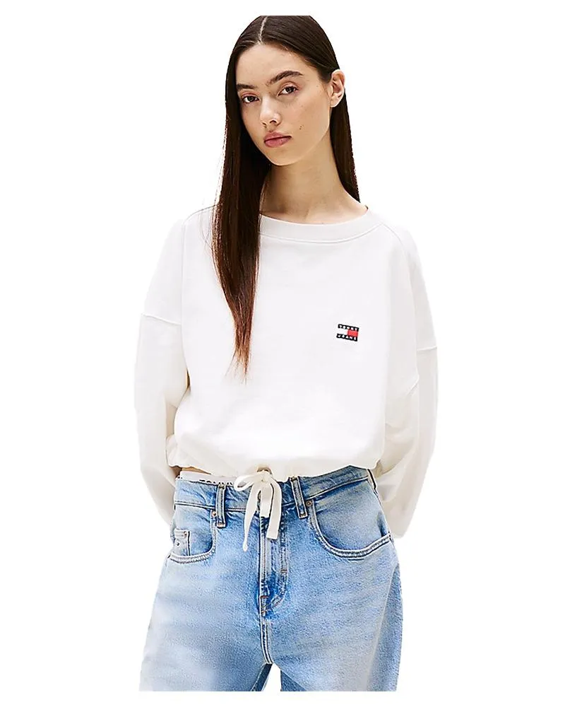Felpa Squadrata Donna Con Distintivo Tommy