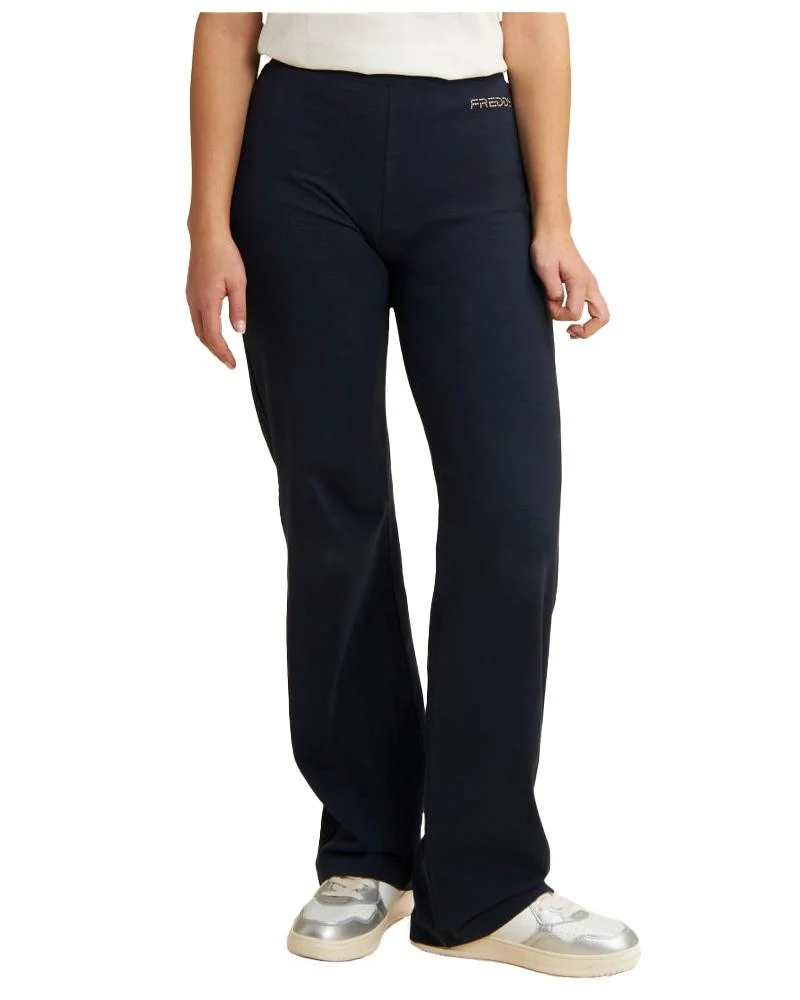 Pantaloni Comfort Fit Donna In Jersey Con Gamba Ampia
