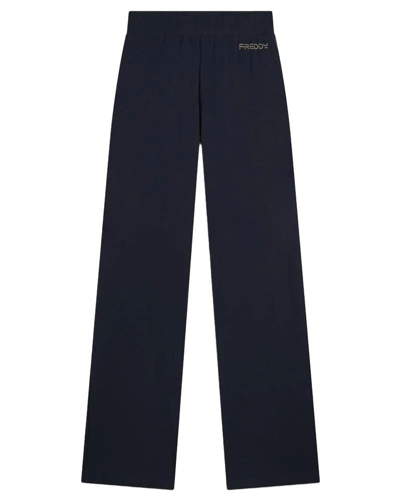 Pantaloni Comfort Fit Donna In Jersey Con Gamba Ampia