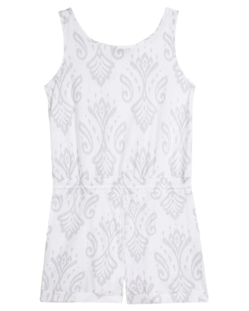 Tuta Corta Floreale Donna In Jersey Con Top A Canotta