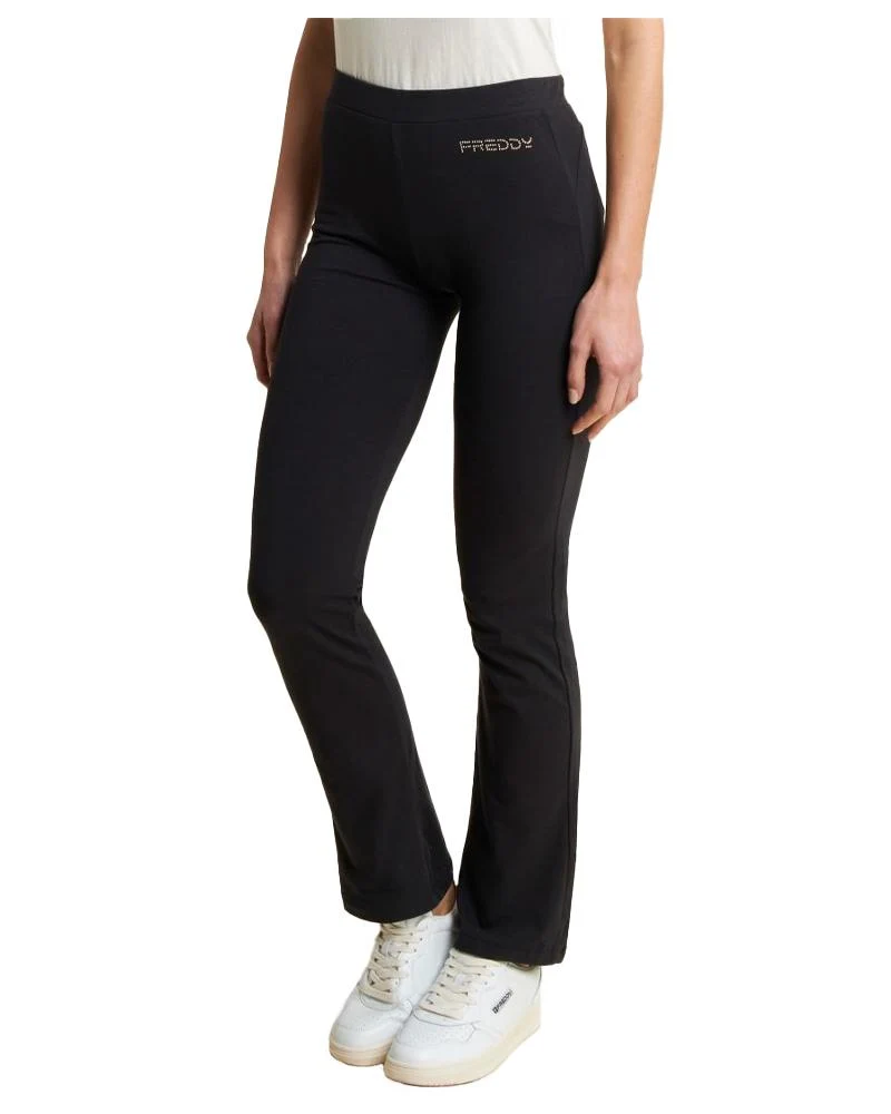 Pantaloni Slim Fit Donna In Jersey Con Gamba Dritta