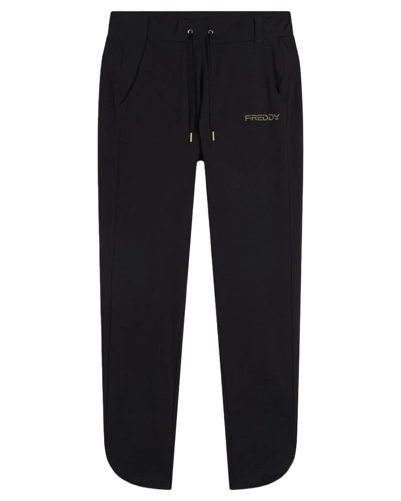 Pantaloni Donna Slim Fit In Jersey Con Spacco Sul Fondo