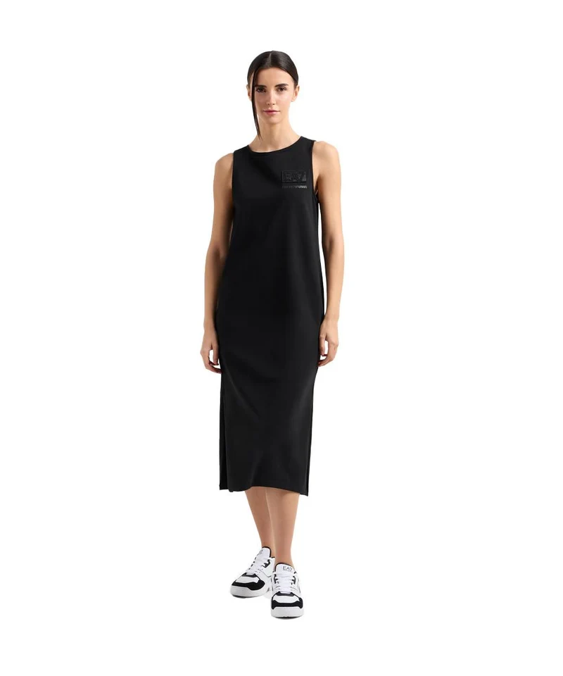 Abito Lungo Logo Series In Cotone Stretch