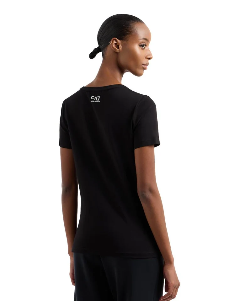T-shirt Girocollo Logo Series In Cotone Stretch