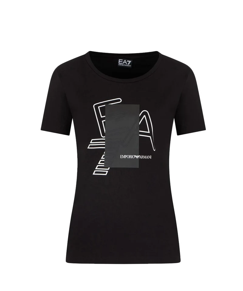 T-shirt Girocollo Logo Series In Cotone Stretch