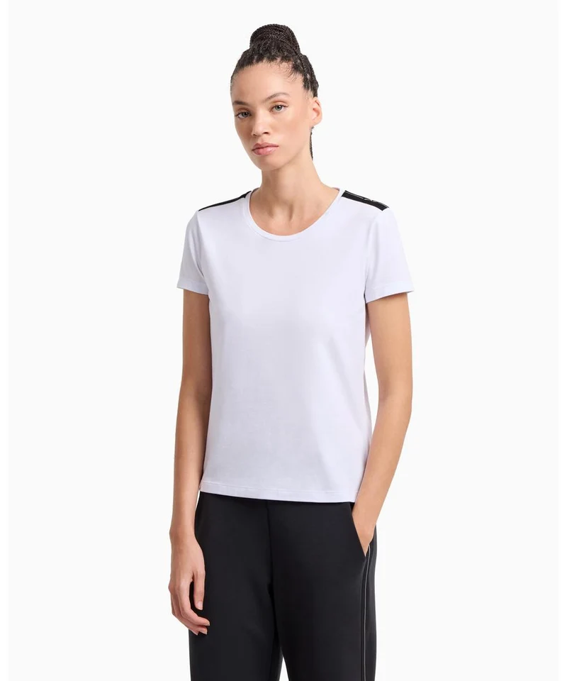 T-shirt In Jersey Di Cotone Elasticizzato Logo Series
